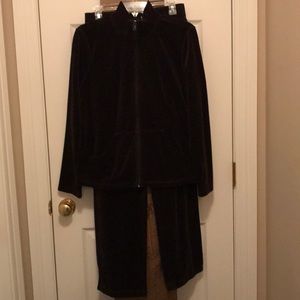 Black pants and zip up jacket